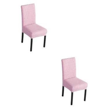 Imagem de ABOOFAN 2 Peças capa de cadeira capas para sofás capas de sofá capa para jantar capa da cadeira capa elástica protetor de cadeira tudo incluído tampa traseira da cadeira rosa