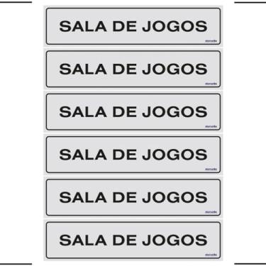 Imagem de Combo 6 Placas De Sinalização Sala De Jogos 30x7 Ekomunike - B-523/3 F9e