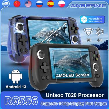 Imagem de Anbernic Consola de jogos portátil RG556  Unisoc T820  Android 13  tela AMOLED 5.48 "  5500mAh