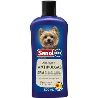 Imagem de Sanol Dog Shampoo De Pêlos Para Cães Antipulgas 500 Ml Azul