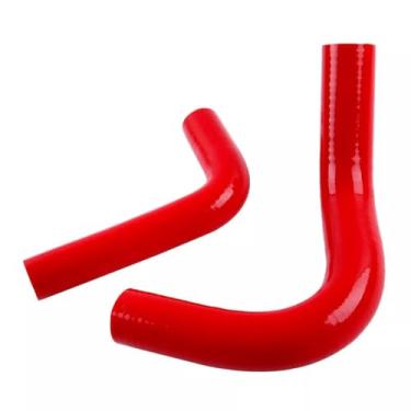 Imagem de JOIUYOLJ Mangueira de radiador de silicone para 1949-1954 Che vy Chev rolet Fleetline/Bel Air V8 (VERMELHO)