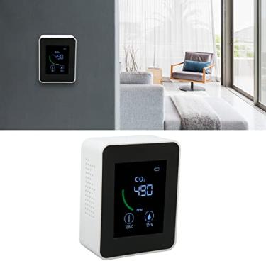 Imagem de Detector Infravermelho De Dióxido De Carbono 3 Em 1 Monitor Confiável Da Qualidade Do Ar, Testador De Temperatura E Umidade, Anti-interferência, Ideal Para Home Office(Branco)