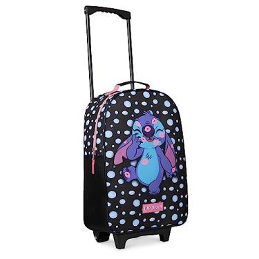 Imagem de Disney Mala infantil – Bolsa dobrável para carrinho de 47 x 30 cm, alça extensível com 2 rodas – presentes infantis, Ponto preto, One Size, Bolsa de cabine