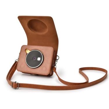 Imagem de Rieibi Kodak Mini Shot 3 Retro Case, PU Leather Protective Case for Kodak Mini Shot 3 Retro C300R 2-in-1 Camera/Portable Instant Printer with Shoulder Strap