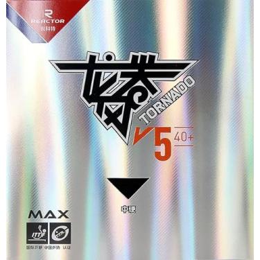 Imagem de Borracha Reactor Tornado V5 40+ Tensionada para Raquete de Tênis de Mesa Ping Pong Profissional, Aprovado ITTF (Preto)