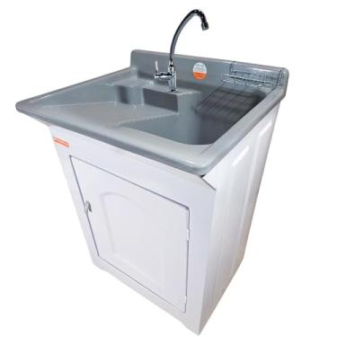 Imagem de Stilofibras Tanque De Lavanderia 40l Com Esfregadeira Lateral e Torneira Cor:Cinza