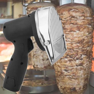 Imagem de Faca Elétrica Profissional Sem Fio Shawarma Doner Kebab, Fatiador de Kebab, Faca Giroscópica de Carne Fatiada, Bateria de 16,8 V, Cortador Giroscópio de 2 lâminas para Shawarma (2 Baterias)