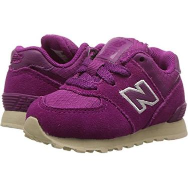 Imagem de New Balance Tênis infantil 574 V1 Outdoor Activist com cadarço, Roxo/caramelo, 2 Wide Infant
