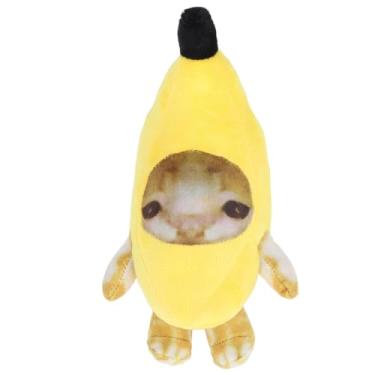 Imagem de Pelúcia de Gato de Banana Premium, Brinquedo de Animal de Pelúcia Macio e Aconchegante para Decoração de Casa, Multifuncional e Cura, Artesanato Requintado (20cm)