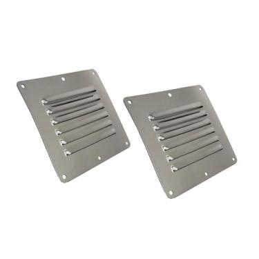 Imagem de Douzime Tampa de ventilação para cabine de barco com tampa para grelha de ventilação 10 cm x 12,7 cm aço inoxidável 316 tampa de painel de ventilação de ar estampado 2 pacotes