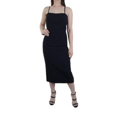 Imagem de Vestido Feminino Lado Avesso Midi Preto - L1255-Feminino