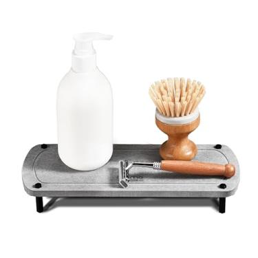 Imagem de Momo Lifestyle, Bandeja Seca Rápido e Decorativa para Banheiro, Lavabo e Cozinha Drytomini, Organizador de Pia e Bancada, de Terra Diatomácea