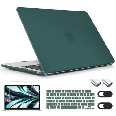 Imagem de Mektron Capa para MacBook Air 2024 M3 13,6 polegadas A3113, capas rígidas de plástico para MacBook Air 2022 de 13,6 polegadas A2681 chip Apple M2 com tela de retina líquida, serve para Touch ID, ciano