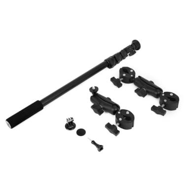 Imagem de YOUNZJ Suporte duplo para guidão de motocicleta, suporte invisível, bastão de selfie, super câmera, rotação de 360°, braço mágico extensível de 152 cm para câmera de ação Insta360 ONE X3 X2 X RS R Go