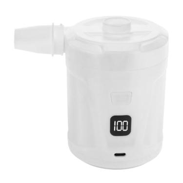 Imagem de Bomba de Inflador Portátil, Display Led Inflação Eficiente 5200mah Bomba de Ar Elétrica 4300pa para Acampamento para Colchão de Ar Cama (Branco)