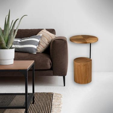 Imagem de Mesa de Canto Redonda Lis 37,5 Cm X 60 Cm Cinamomo