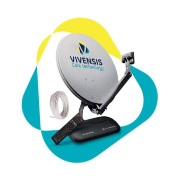 Imagem de kit Recepitor Vivensis VX10 SatHD + Antena Parabólica KU 60cm