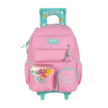Imagem de Mochila de Rodinhas Sem Alça Luxcel Up4You Pompom Rosa-Feminino
