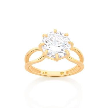 Imagem de Anel de noivado solitário banhado ouro 3x 24k 18k e 22k feminino 15 an