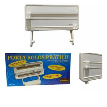 Imagem de Suporte De Plastico Filme Corte 3 Em 1 Papel Toalha Aluminio - mk