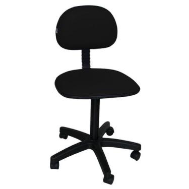 Imagem de Cadeira Secretária Pistão Fixo Giratória Preta Até 90kg - Abeflex