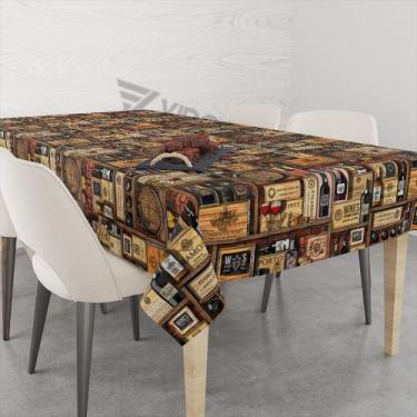Imagem de Toalha De Mesa Retangular Impermeavel Termica Estampa Adega Vinho - Vi