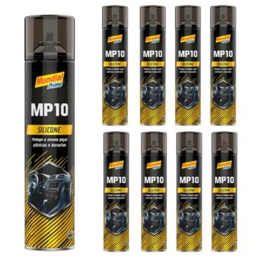 Imagem de 8x Silicone Spray Lubrificante Painel Carro Moto 300 Ml Mp10 - Mundial