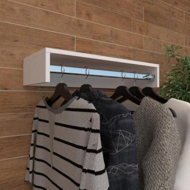 Imagem de Cabideiro de parede suspenso 60x25x11,5 Branco - Móveis Novo Estilo
