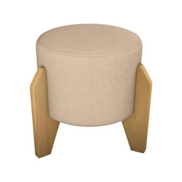 Imagem de Puff Redondo Solteiro Areia Luxo Matrix, Areia