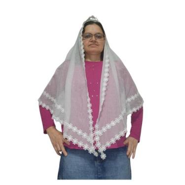 Imagem de Véu CCB Organista Renda Delicada  Aplicação Notas Musicais - EBY VÉUS,