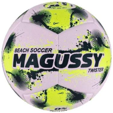 Imagem de Bola Futebol De Praia Beach Soccer Twister Magussy, Branco, Amarelo, P