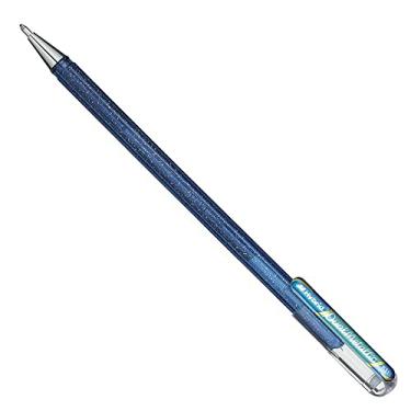 Imagem de Pentel K110 Dual Hybrid Metallic Metallic Gel Rollerball Pen Pacote de 1 2 efeitos de cores diferentes em madeira clara/papel escuro 0,5 mm blau/met. grün