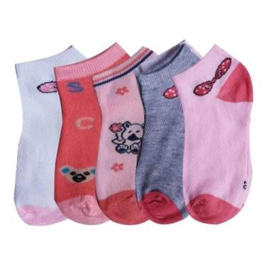 Imagem de Meias Infantil 12 Pares Menina Cano Baixo Sortida MFC - HR, Sortida, 0