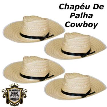 Imagem de Kit 4 Chapéus De Palha Cowboy Boiadeiro Rodeio Festa Junina - Artigos 