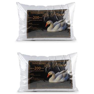 Imagem de Kit Travesseiro Pluma de Ganso 2 Peças 70 cm x 50 cm Premium - BEATRIZ