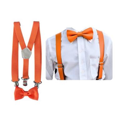 Imagem de Kit Suspensório E Gravata Borboleta Infantil Criança Pajem Festa 0 a 8