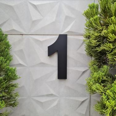 Imagem de Número Residencial De Aço Inox 25cm Com Efeito 3D Preto Fosco - Lino C