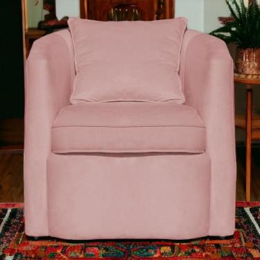 Imagem de Poltrona Decorativa Alana Veludo Rosa - Londrilar - LM DECOR