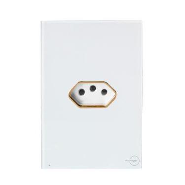 Imagem de Cj tomada 20a horizontal com suporte 4x2 -dicompel novara glass branco