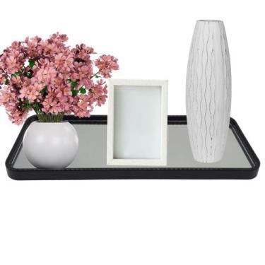 Imagem de Bandeja Decorativa de Vidro Multiuso Retangular - FWB, Preto