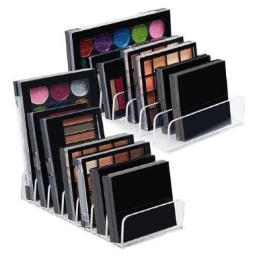 Imagem de Kit Porta Acrílico Organizador Maquiagem blush paleta batom - Acrilic