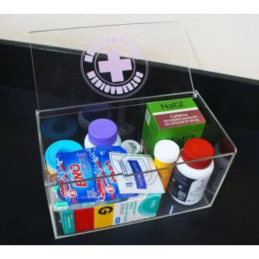 Imagem de Caixa Organizadora Primeiros Socorros Acrilico Transparente com tampa