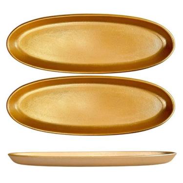 Imagem de 2 Bandejas Oval em Madeira Decoração Café Lavabo 39cm - Freecom