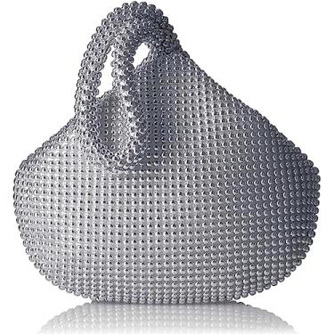 Imagem de Jessica McClintock Bolsa feminina Staci Mesh Wristlet, Prata, One Size