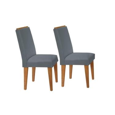 Imagem de Kit 2 Cadeiras de Cozinha Lunara 2 Un Imbuia/Suede Grafite - Rufato