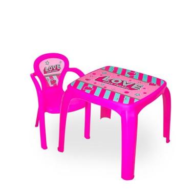 Imagem de Conjunto Mesa Mesinha Infantil Com Uma Cadeira Decorada - Usual Utilid