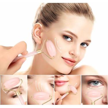 Imagem de Escova Face Brush + Rolo Jade: Tratamento Facial Massagem - NoorAlazaw