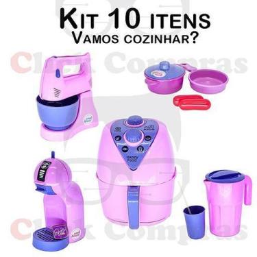 Imagem de Kit Cozinha Air Fryer Cafeteira Batedeira Panela Copo 10pç - Altimar
