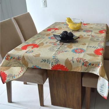 Imagem de Toalha de Mesa Wendy Plantas Claro - FASTLAR, 140x140cm