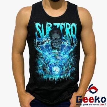 Imagem de Regata Sub Zero 100% Algodão Mortal Kombat MK Geeko, Preto, P